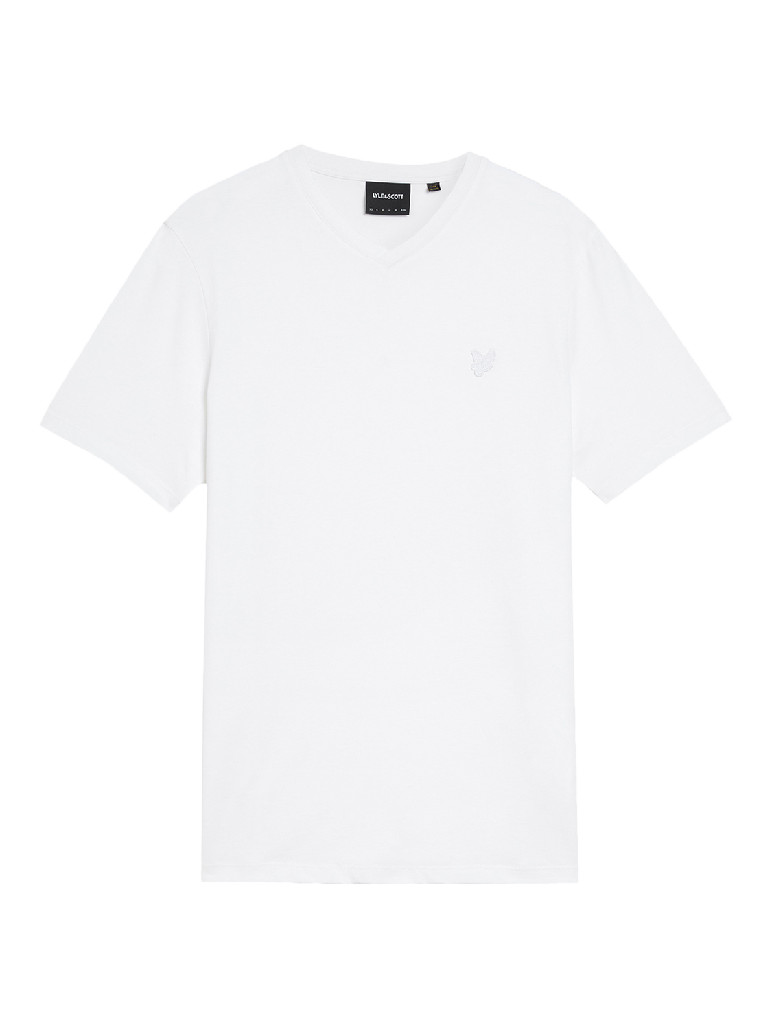 Product image 3 of 5, which shows Lyle & Scott Superfine Cotton V-Neck T-Shirt, White, XS