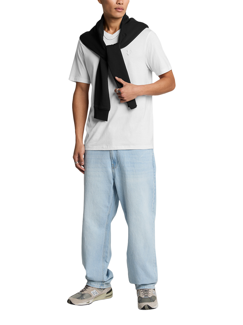 Product image 4 of 5, which shows Lyle & Scott Superfine Cotton V-Neck T-Shirt, White, XS