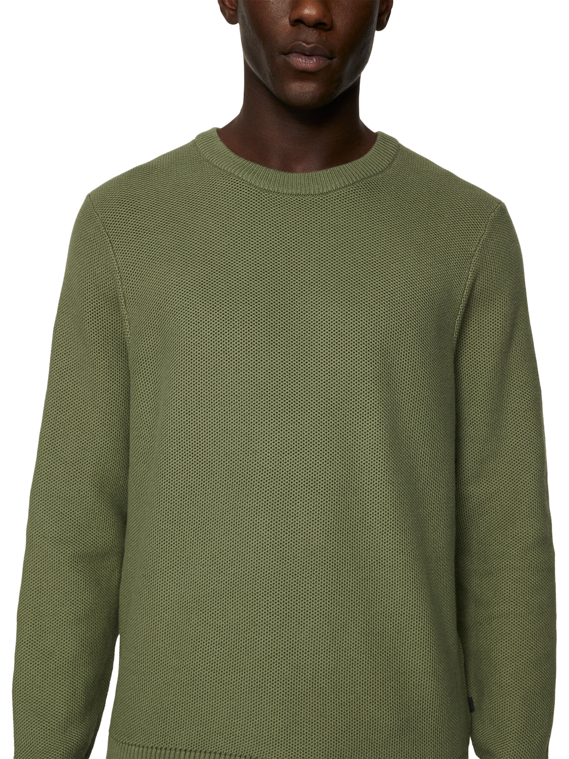 Product image 4 of 11, which shows J.Lindeberg Arthur Knit Organic Cotton Sweater, Olivine, M