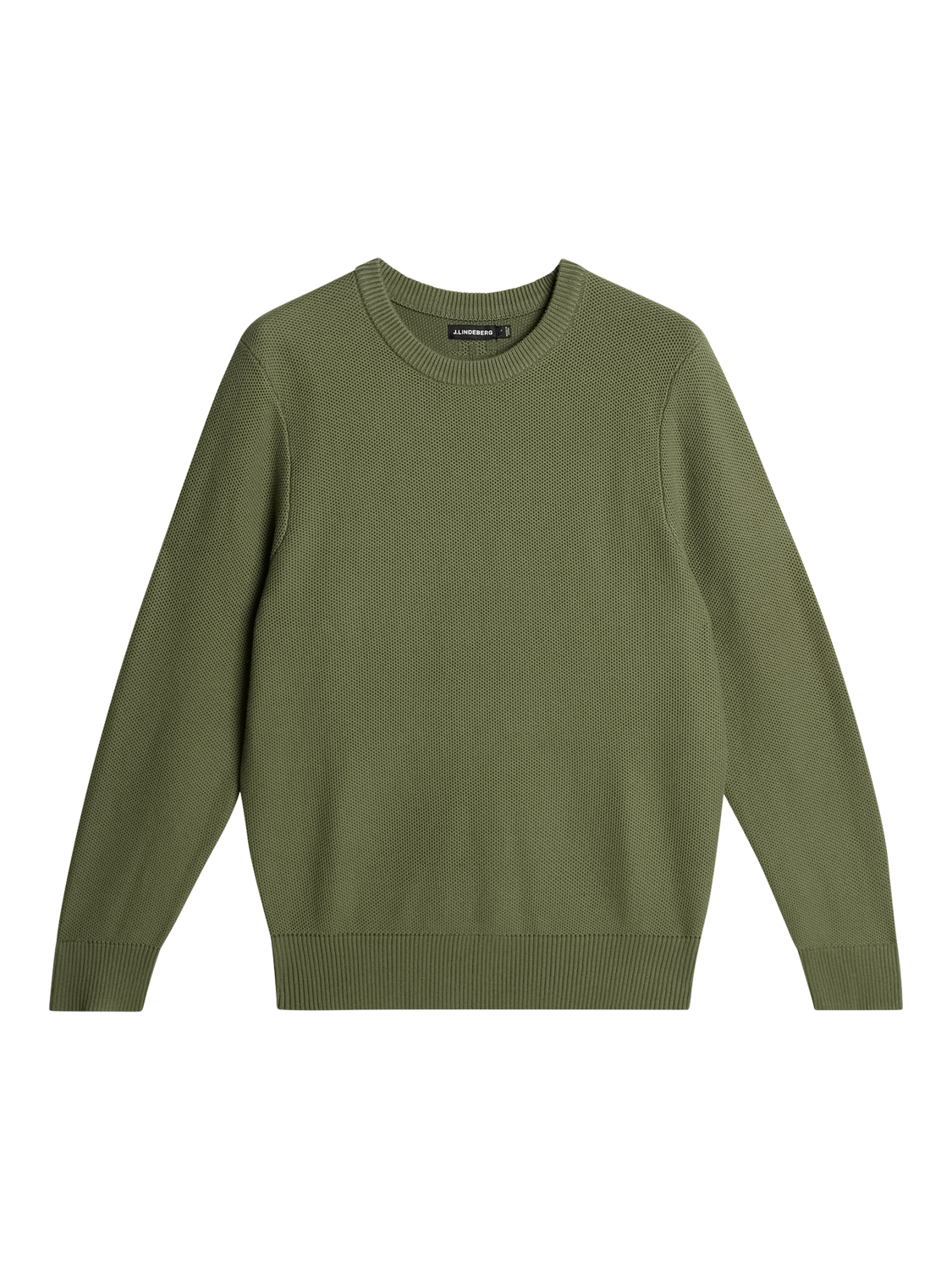 Product image 5 of 11, which shows J.Lindeberg Arthur Knit Organic Cotton Sweater, Olivine, M