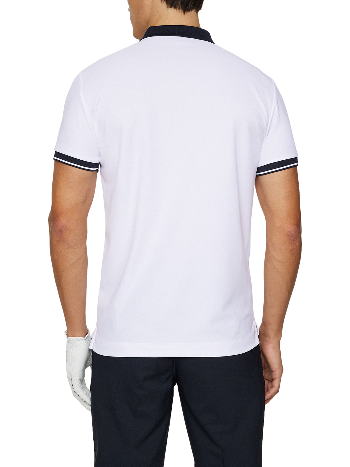 Product image 2 of 5, which shows J.Lindeberg Bay Slim Fit Short Sleeve Polo Shirt, White, S