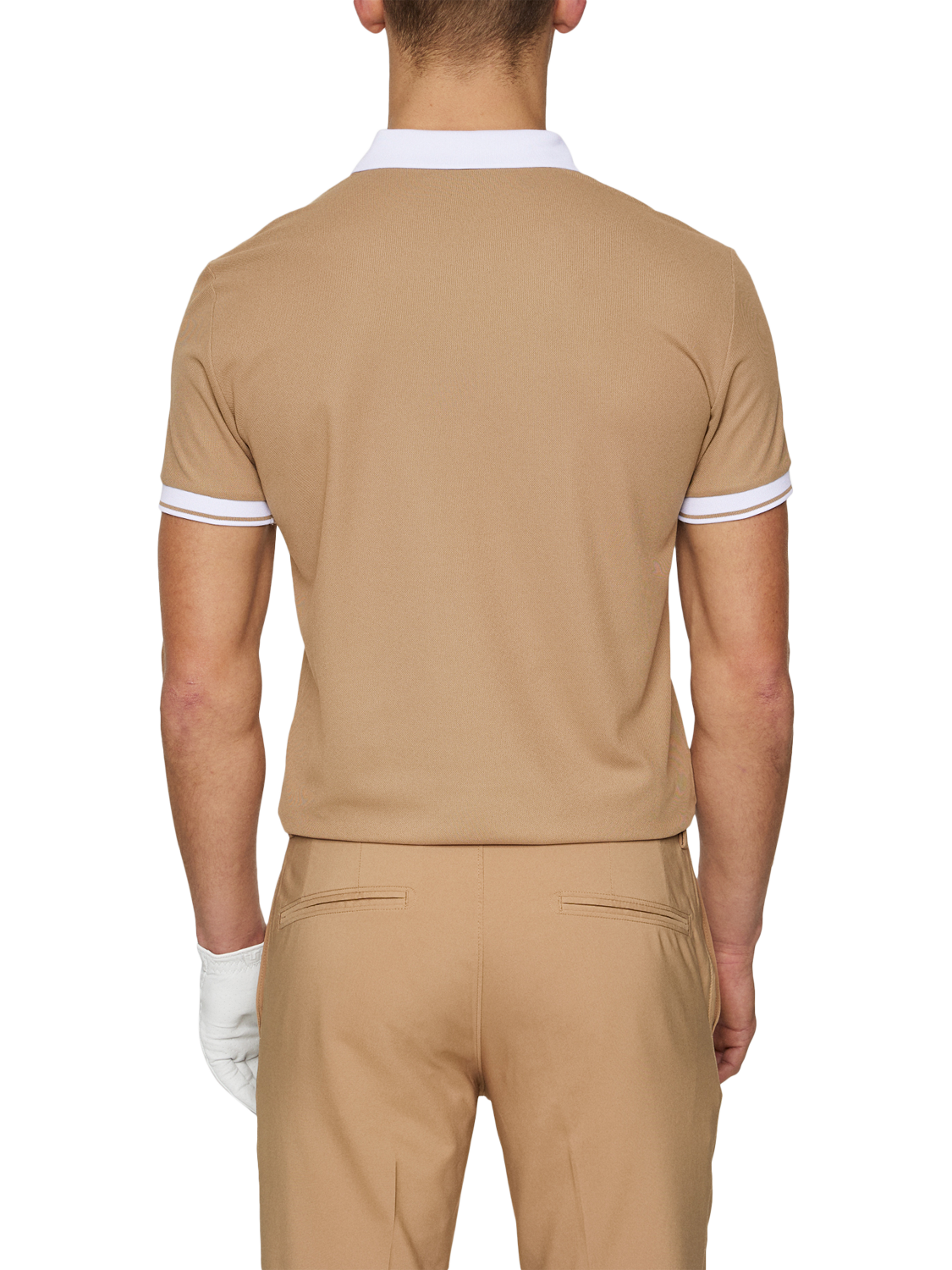 Product image 2 of 5, which shows J.Lindeberg Bay Slim Fit Short Sleeve Polo Shirt, Tigers Eye, S
