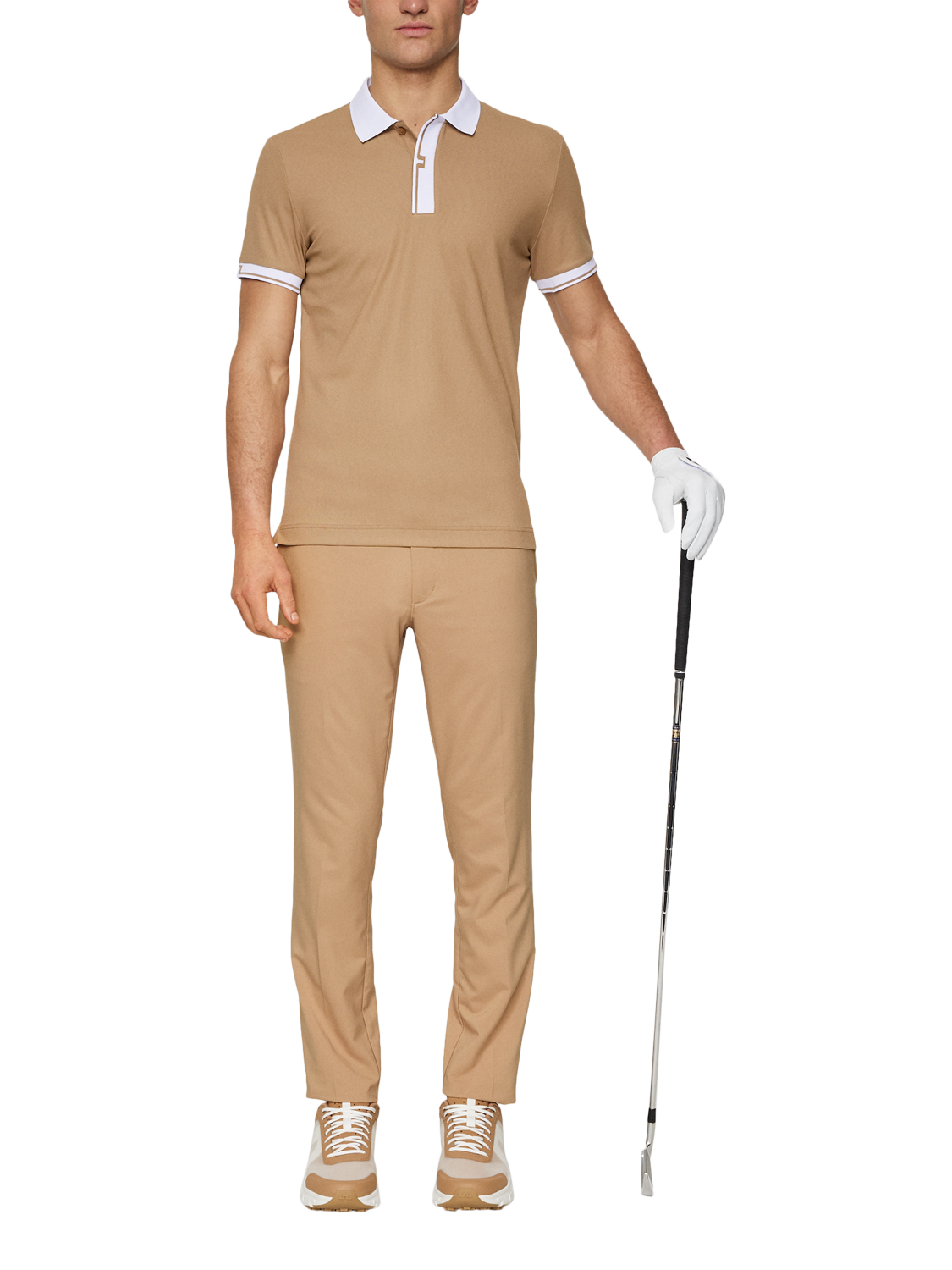 Product image 3 of 5, which shows J.Lindeberg Bay Slim Fit Short Sleeve Polo Shirt, Tigers Eye, S