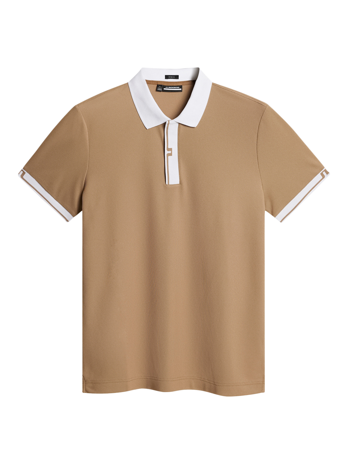 Product image 5 of 5, which shows J.Lindeberg Bay Slim Fit Short Sleeve Polo Shirt, Tigers Eye, S