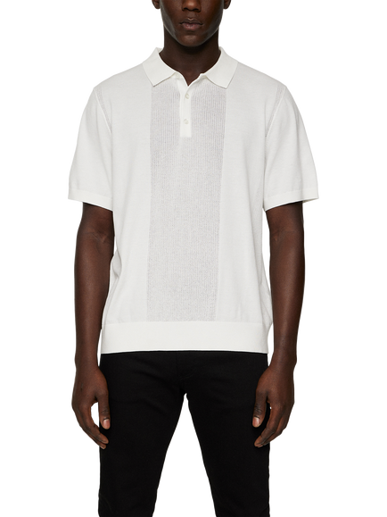 J.Lindeberg Reymond Solid Stripe Polo Shirt, White, White