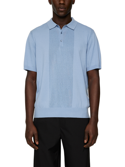 J.Lindeberg Reymond Solid Stripe Short Sleeve Polo Shirt, Rain Washed, Rain Washed