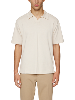 J.Lindeberg Roy Short Sleeve Relaxed Polo Shirt, Moonbeam, Moonbeam