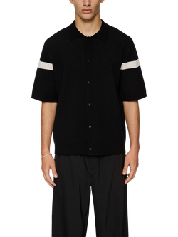 J.Lindeberg Rayne Short Sleeve Knitted Shirt, Black, Black