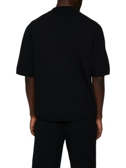 J.Lindeberg Sal Short Sleeve Knitted Boucle Shirt, Black - view 2, Black