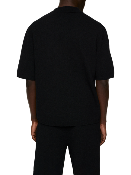 J.Lindeberg Sal Short Sleeve Knitted Boucle Shirt, Black - view 2, Black