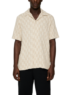 J.Lindeberg Torpa Cotton Blend Regular Fit Check Resort Shirt, Bridge Stack Moonbeam, Bridge Stack Moonbeam