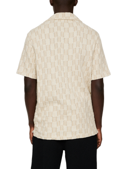 J.Lindeberg Torpa Cotton Blend Regular Fit Check Resort Shirt, Bridge Stack Moonbeam - view 2, Bridge Stack Moonbeam