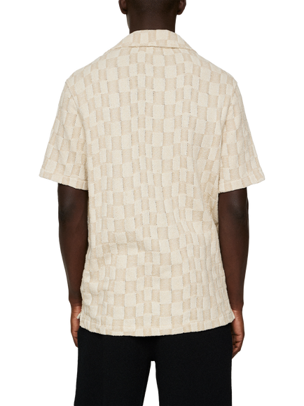 J.Lindeberg Torpa Cotton Blend Regular Fit Check Resort Shirt, Bridge Stack Moonbeam - view 2, Bridge Stack Moonbeam