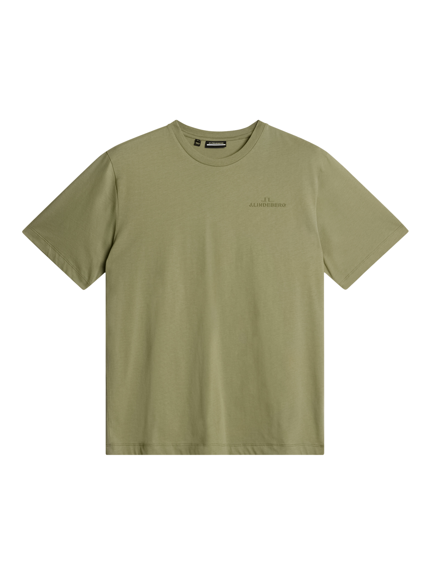 Product image 5 of 5, which shows J.Lindeberg Alpha Cotton Regular Fit T-Shirt, Oil Green, S