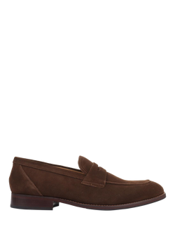 Jones Bootmaker Russell Suede Penny Loafers, Brown