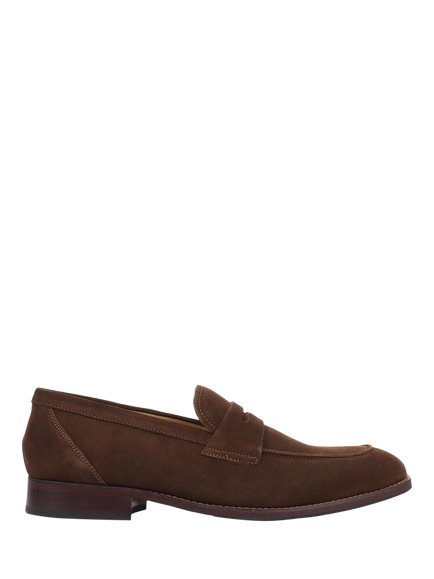 Jones Bootmaker Russell Suede Penny Loafers, Brown