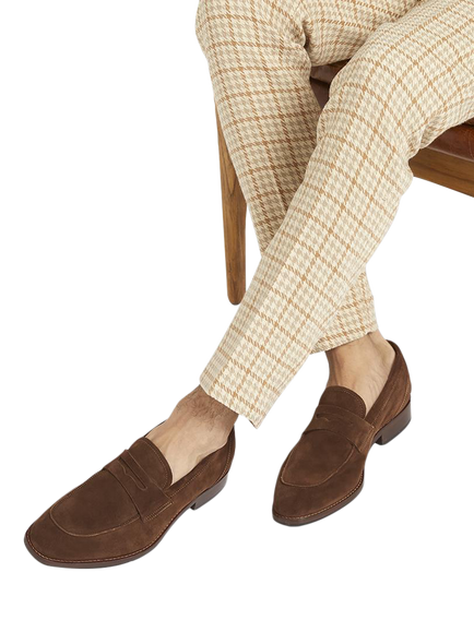 Jones Bootmaker Russell Suede Penny Loafers - view 2, Brown