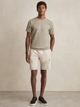 Reiss Climb Elasticated Drawstring Waist Cargo Shorts, Stone