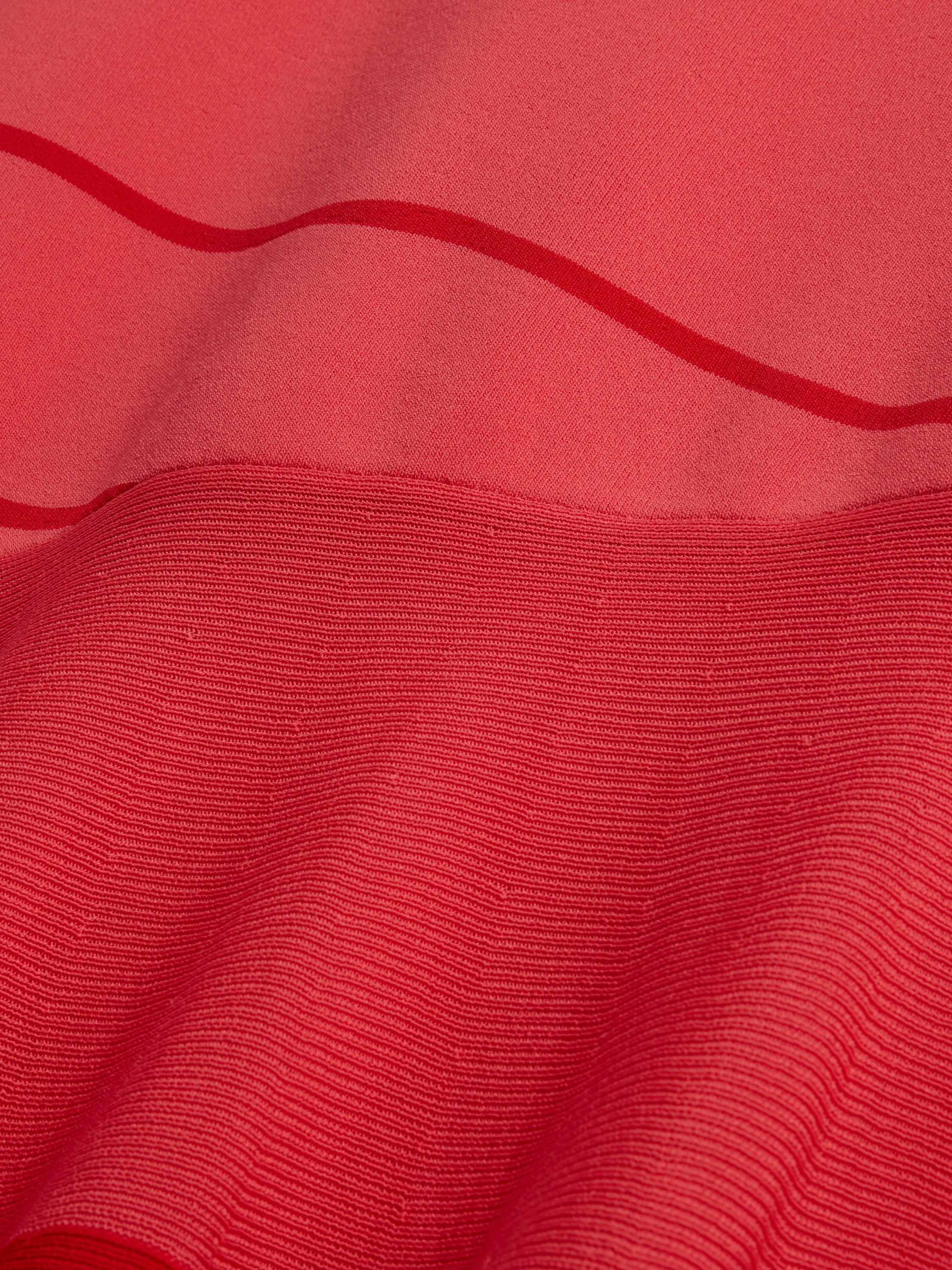 Product image 4 of 5, which shows Ted Baker Tilleea Square Neck Stripe Knit Midi Dress, Orange/Red, 6