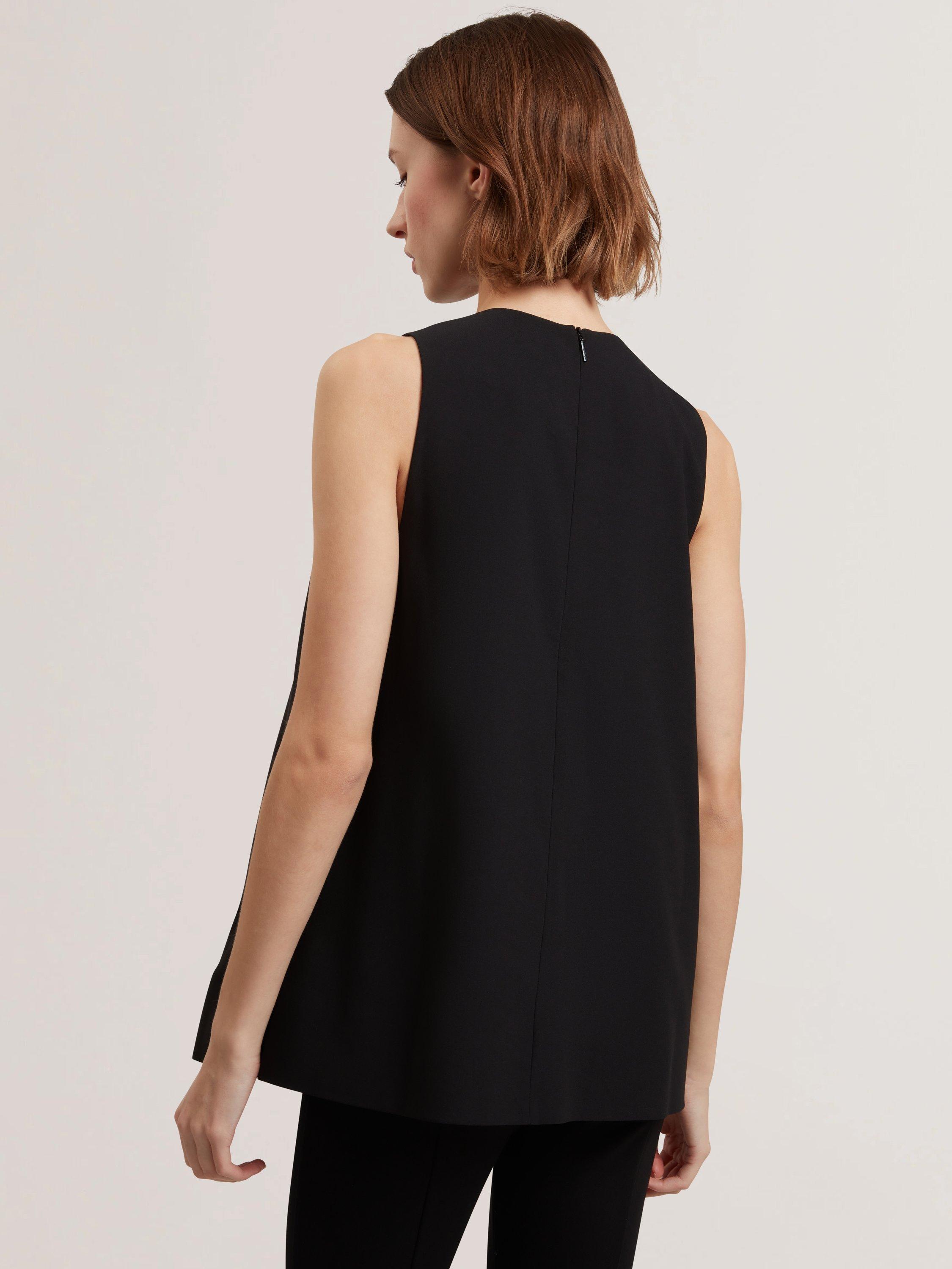 Product image 2 of 6, which shows Ted Baker Icana Drape Detail Sleeveless Top, Black, 6