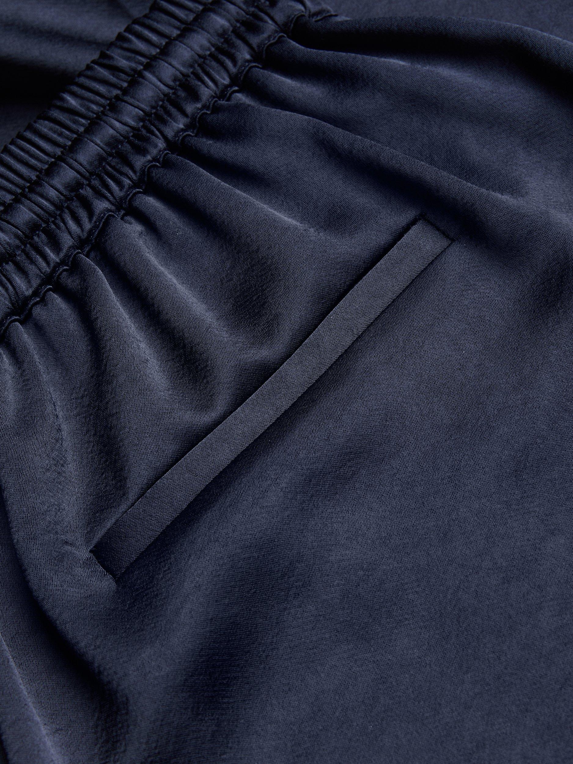 Product image 5 of 6, which shows Ted Baker Satin Wide Leg Joggers, Navy, 6