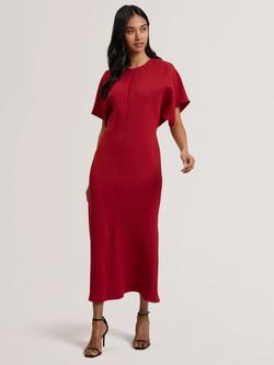 Ted Baker Carnid Tailored Midi Dress, Dark Red