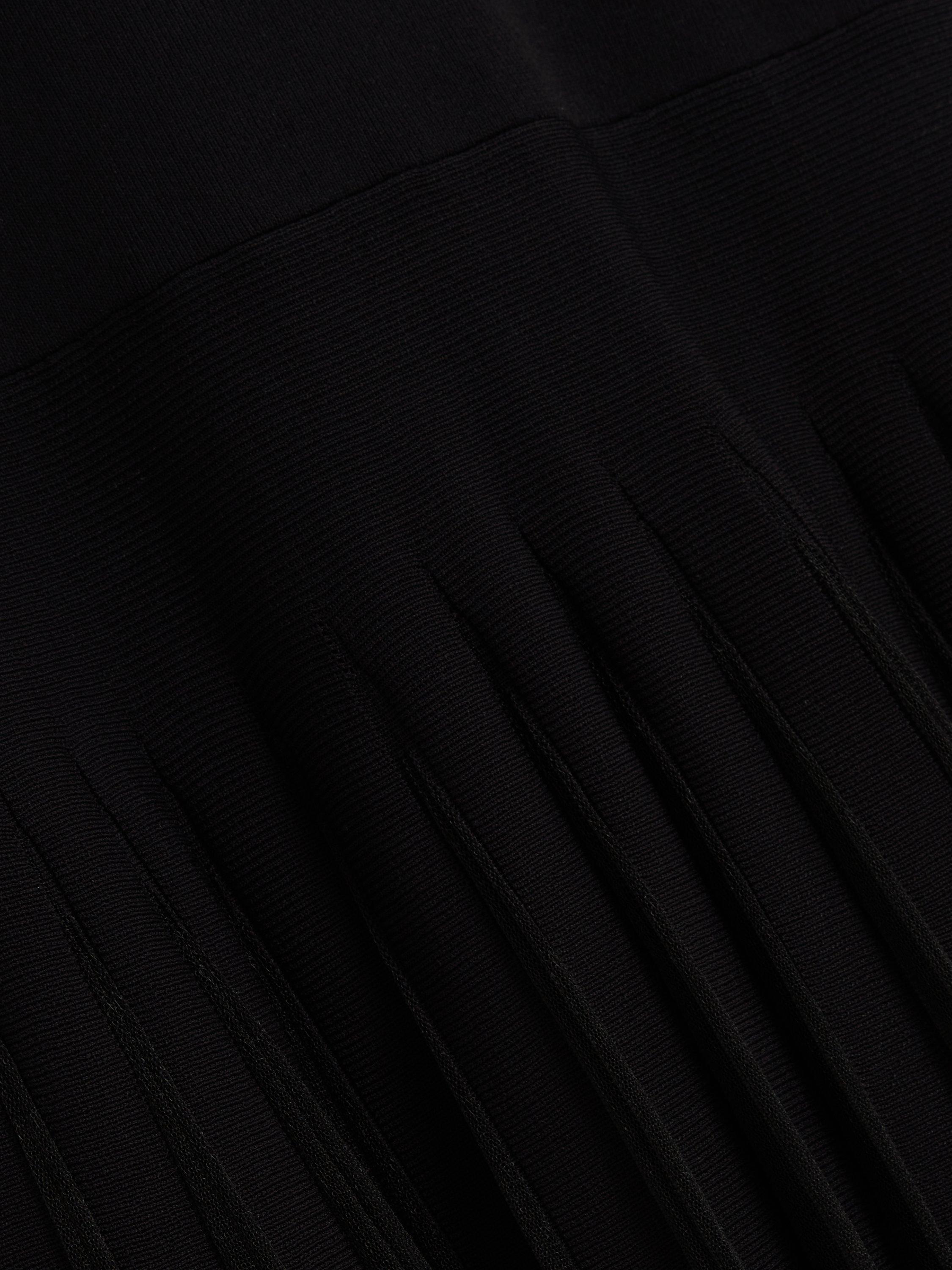 Product image 4 of 5, which shows Ted Baker Suannaa Dropped Waist Knit Bodice Woven Skirt Dress, Black, 6