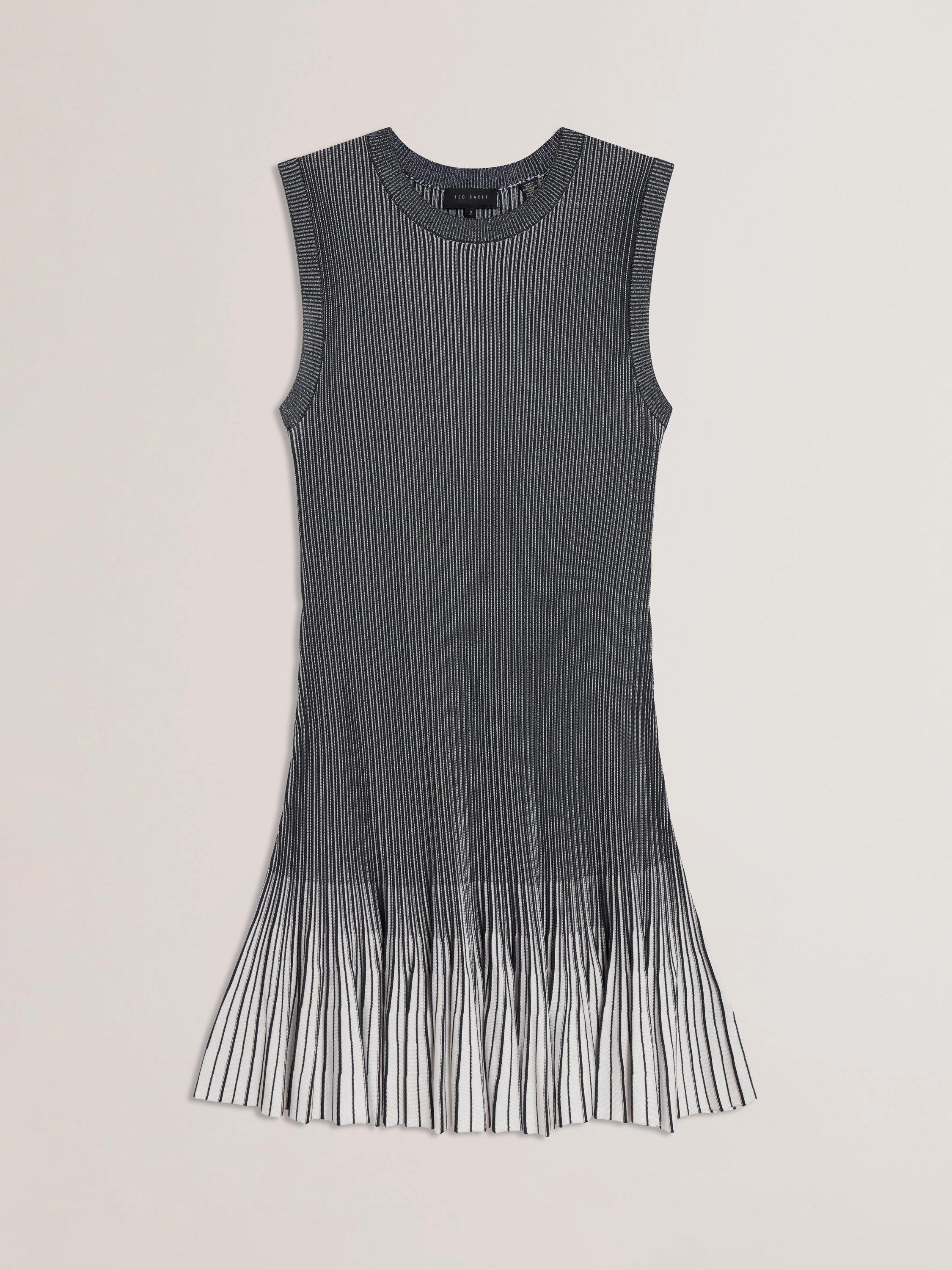 Product image 5 of 5, which shows Ted Baker Textured Stripe Flippy Skirt Mini Dress, Navy, 6