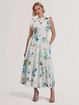 Ted Baker Arimza Puff Sleeve Maxi Dress, Multi