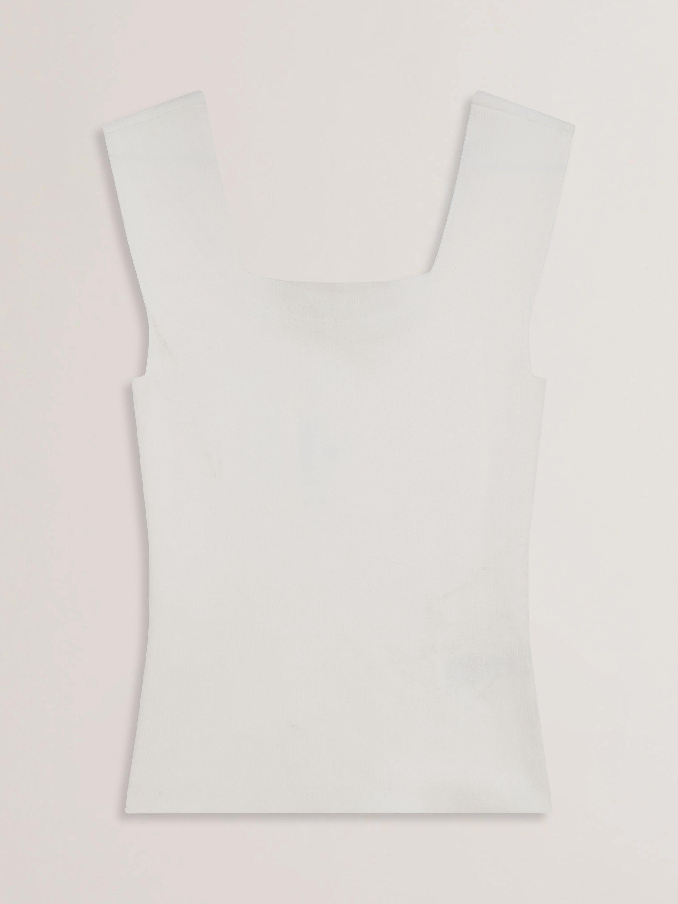 Product image 6 of 6, which shows Ted Baker Binkkii Square Neck Knit Top, White, 6