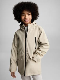 Mango Kids' Ramon Hooded Parka Jacket, Light Pastel Brown, Light Pastel Brown