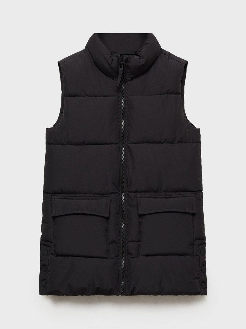 Product image 3 of 7, which shows Mango Kids' Lolita Padded Gilet, Black, 11-12 years