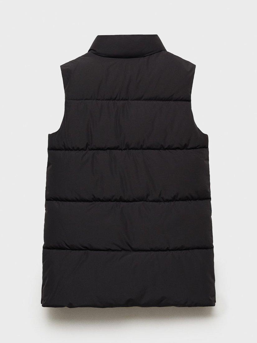 Product image 4 of 7, which shows Mango Kids' Lolita Padded Gilet, Black, 11-12 years
