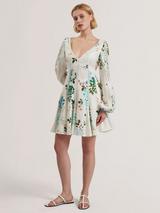 【Ted Baker】Giolia Leaves Midi ノースリーブ Dress コットン TED BAKER Giolia Leaves Midi Dress in White | endource