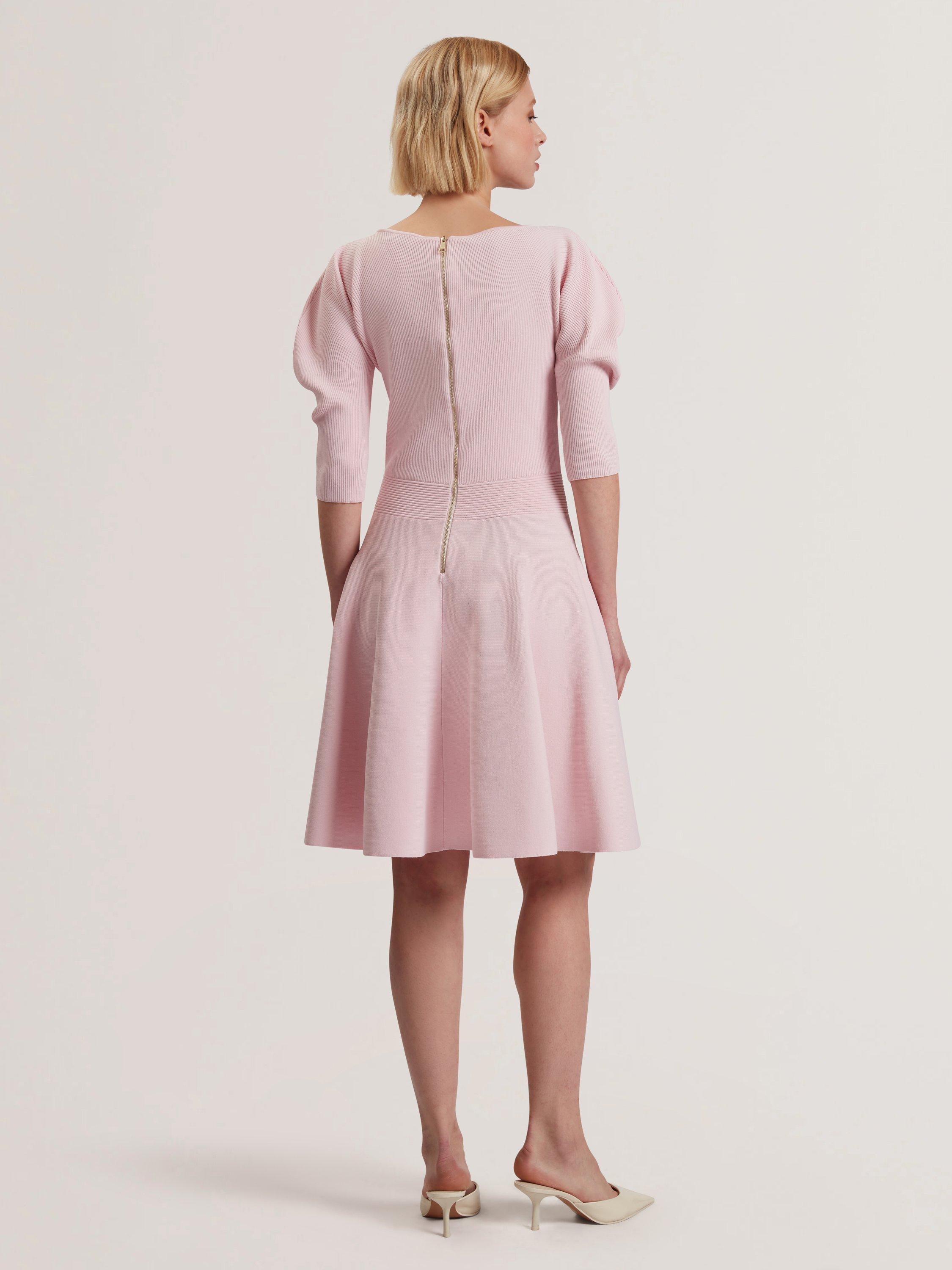 Product image 2 of 5, which shows Ted Baker Sculptured Knit Skater Dress, Light Pink, 6