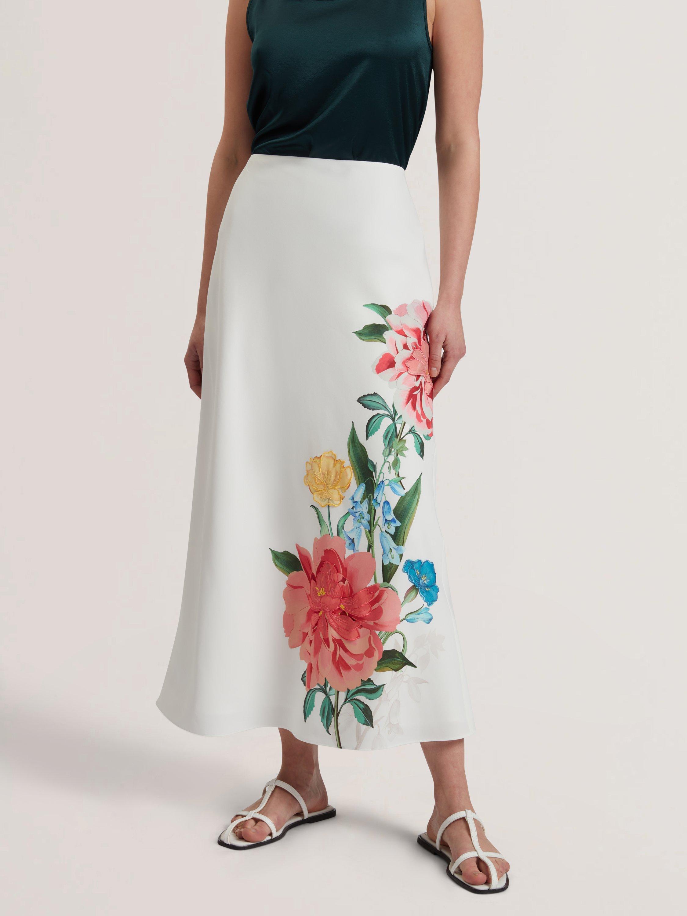 Product image 1 of 6, which shows Ted Baker Casla Floral Skirt, Multi, 6