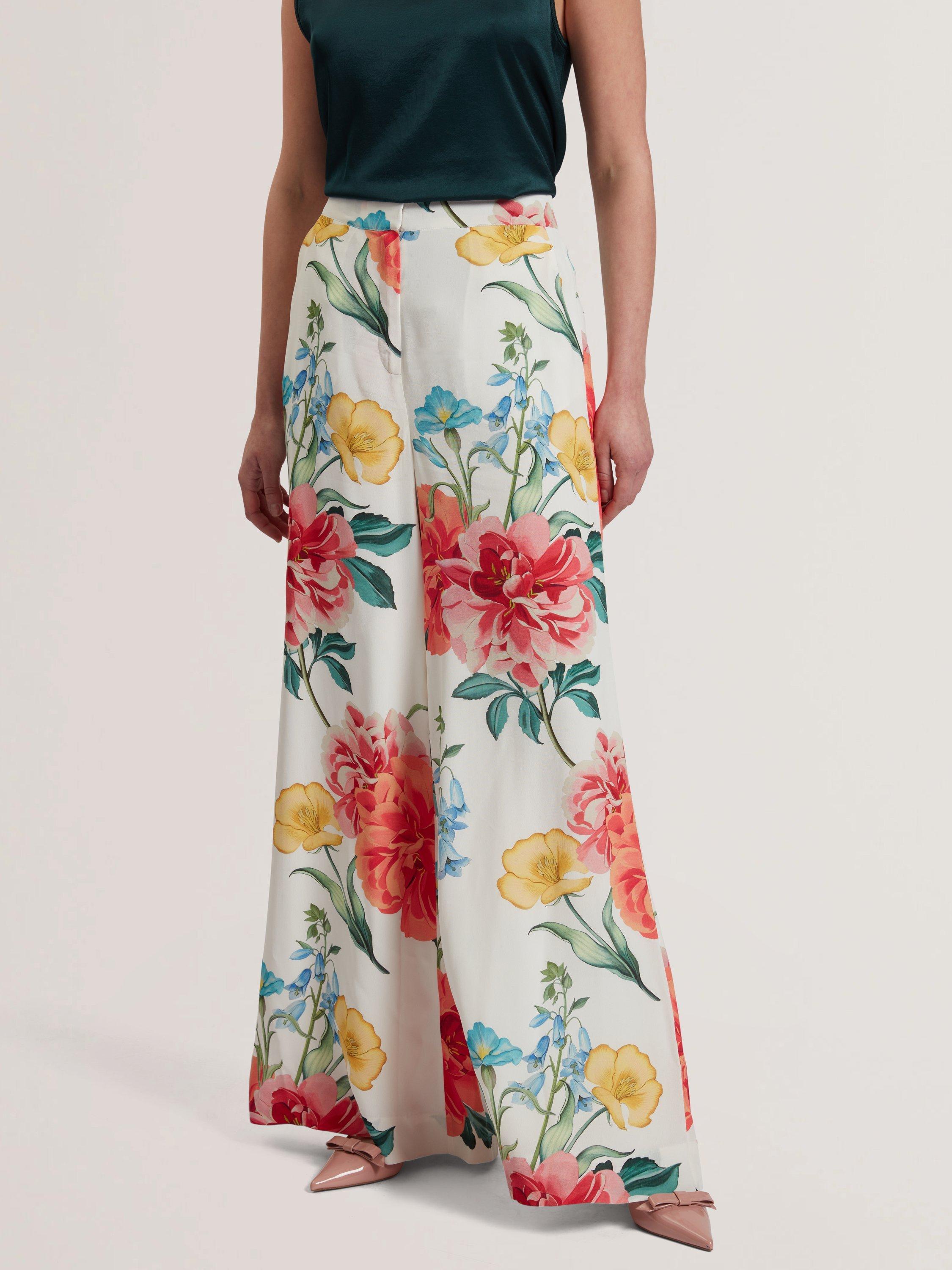 Product image 1 of 6, which shows Ted Baker Graphic Floral Trousers, Multi, 8
