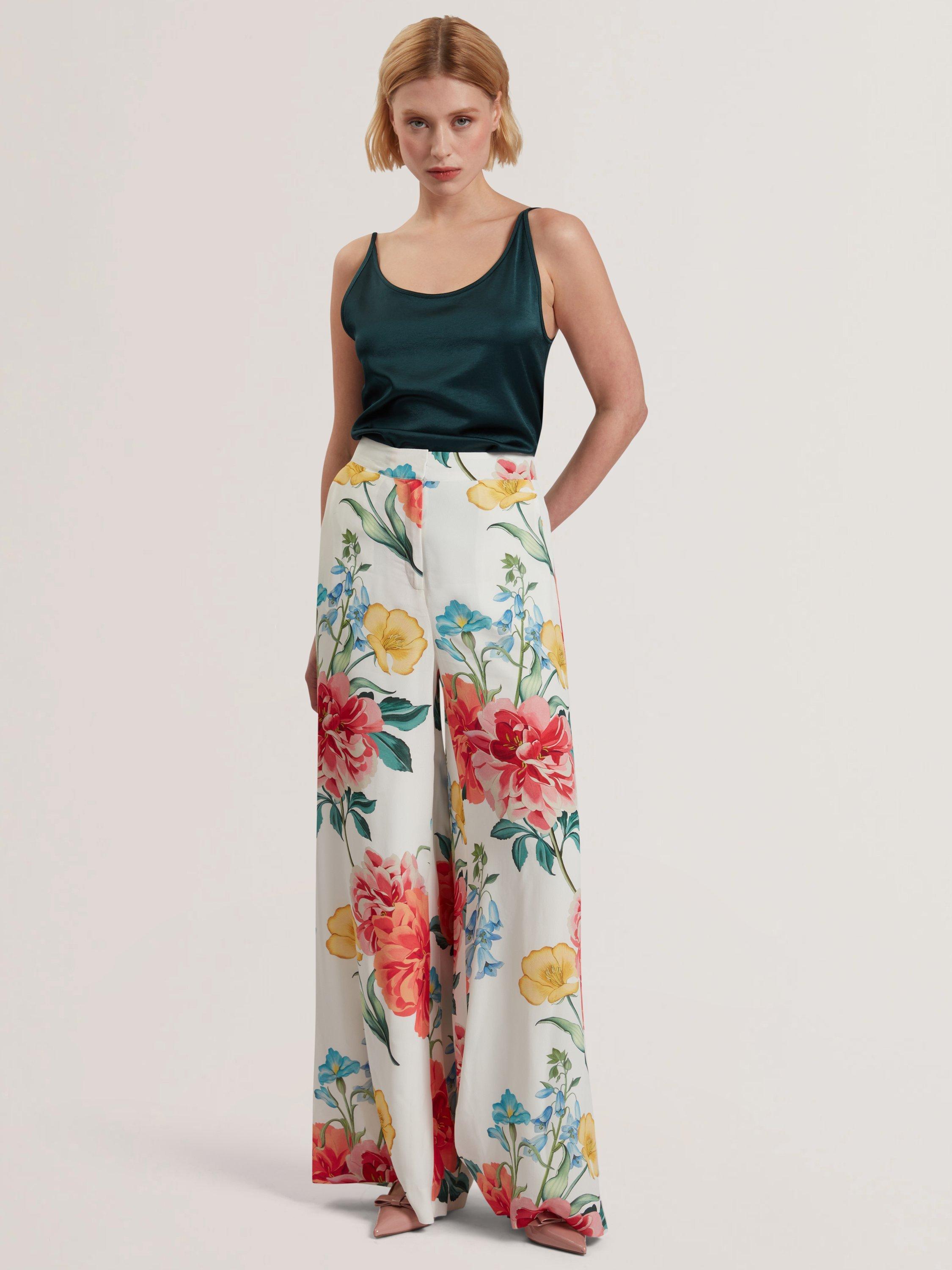 Product image 3 of 6, which shows Ted Baker Graphic Floral Trousers, Multi, 8