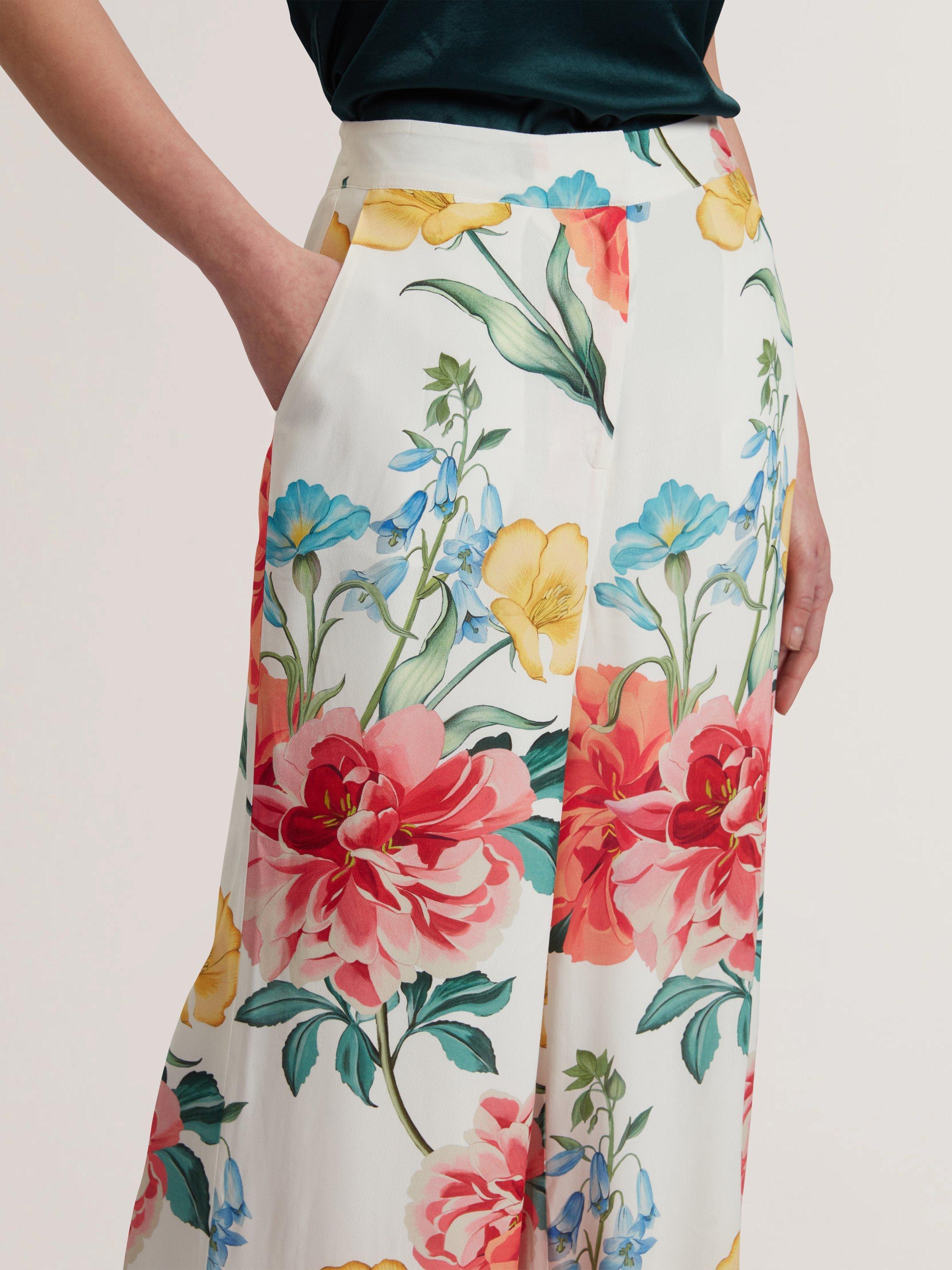 Product image 4 of 6, which shows Ted Baker Graphic Floral Trousers, Multi, 8
