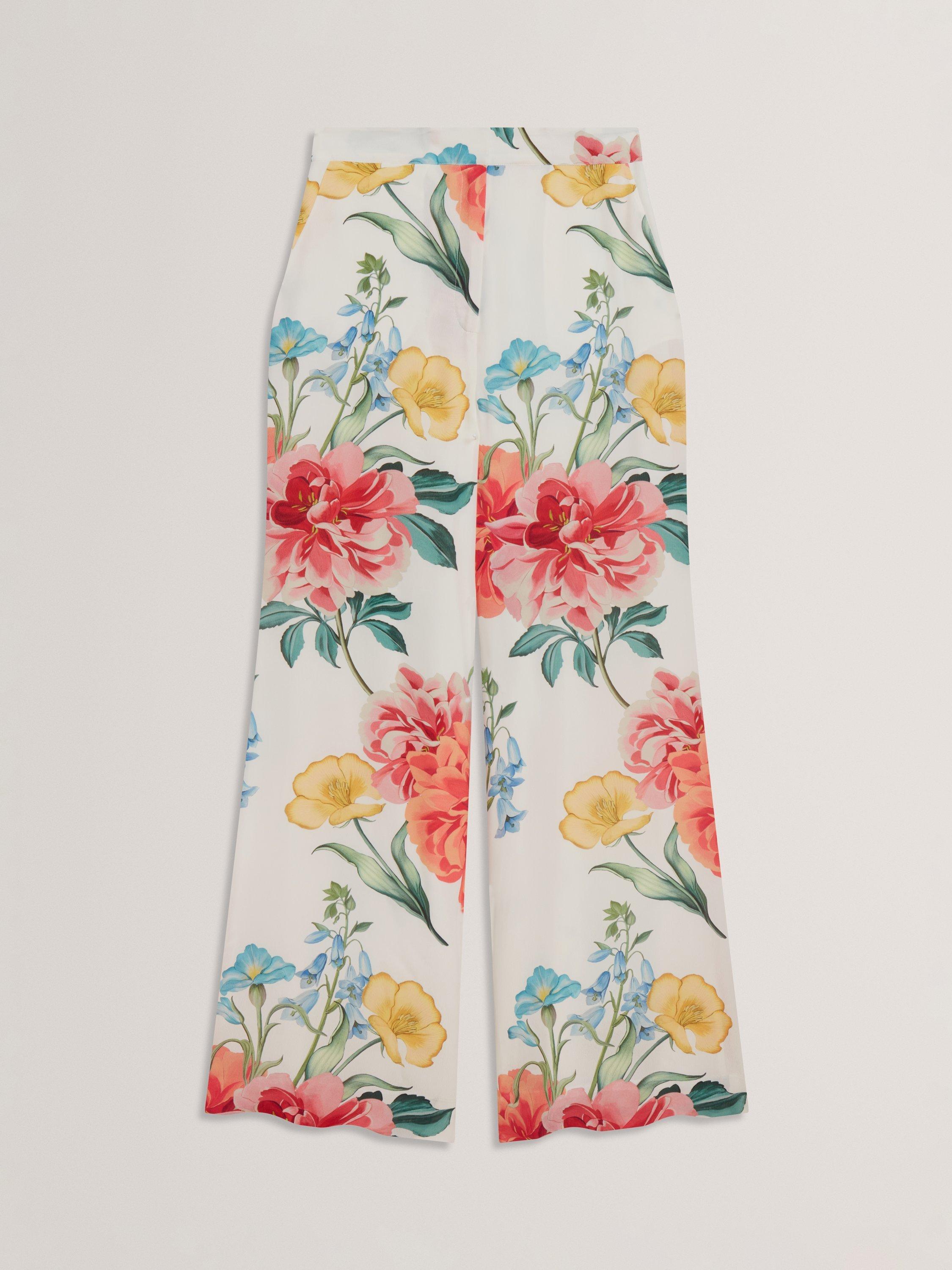 Product image 6 of 6, which shows Ted Baker Graphic Floral Trousers, Multi, 8