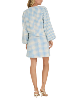 A-VIEW Liberta Check Jacket, White/Blue - view 2, White/Blue