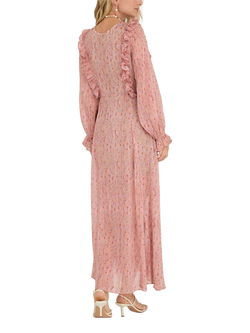 A-VIEW Flounce Ruffle Maxi Dress, Old Rose - view 2, Old Rose