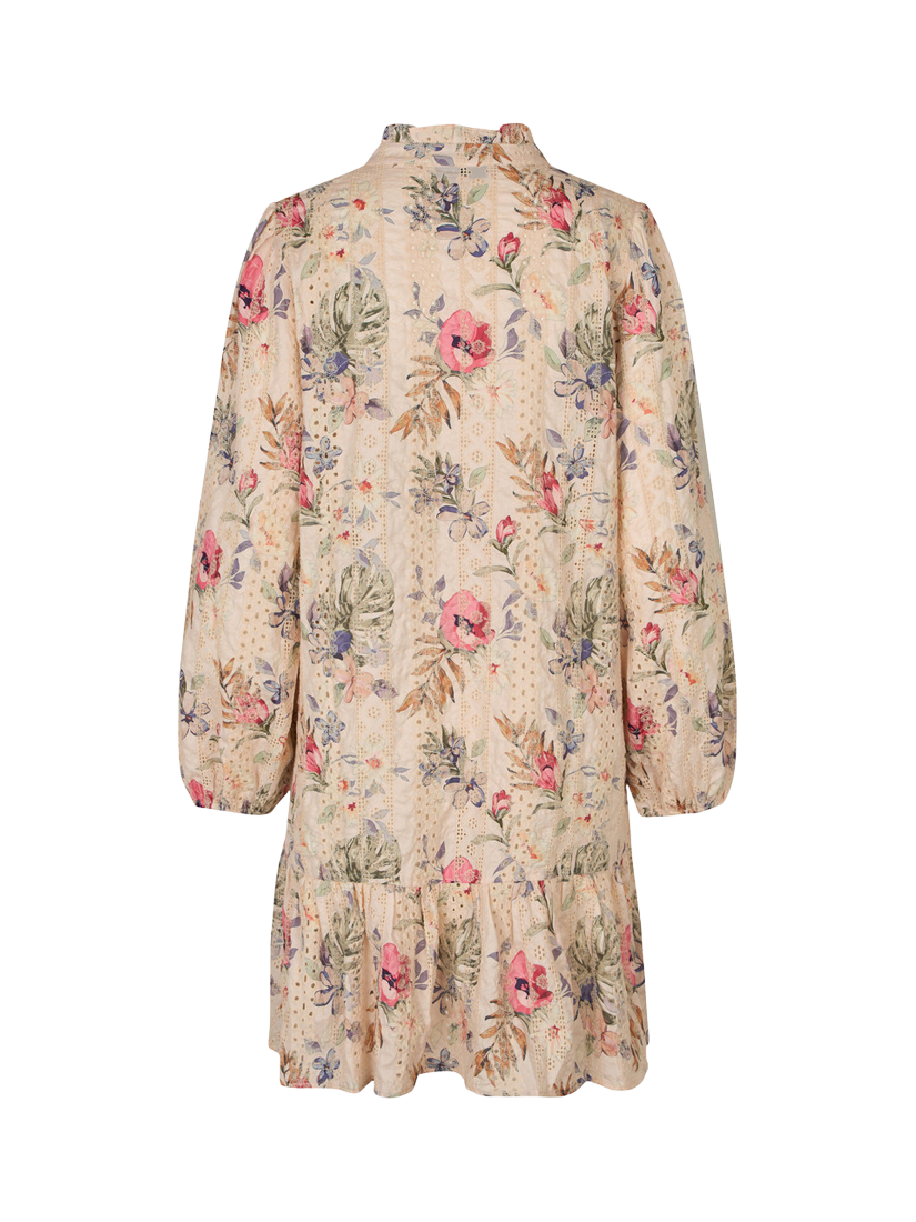 Product image 6 of 6, which shows A-VIEW Grete Floral Embroidered Mini Dress, Sand/Dusty Green, 8