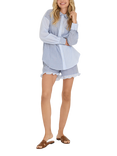 A-VIEW Salvador Stripe Ruffle High Waisted Shorts