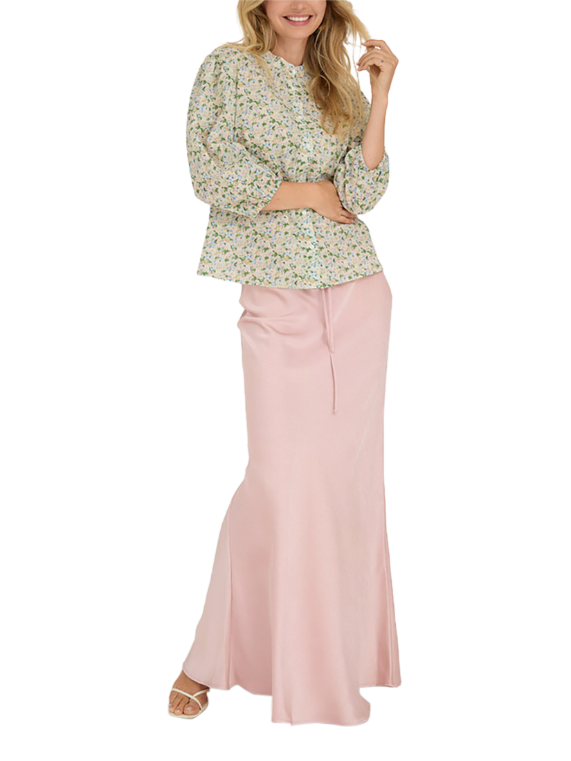 Product image 1 of 5, which shows A-VIEW Emily Satin Maxi Skirt, Pale Rose, 8