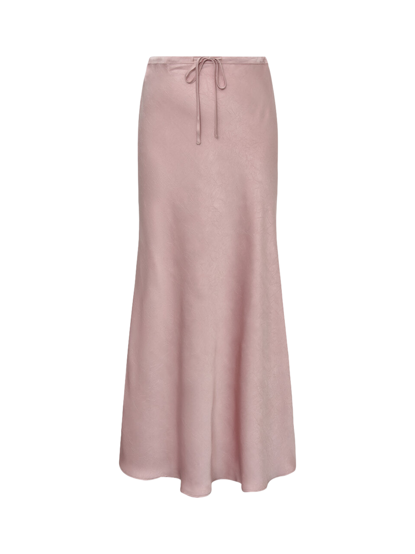 Product image 4 of 5, which shows A-VIEW Emily Satin Maxi Skirt, Pale Rose, 8