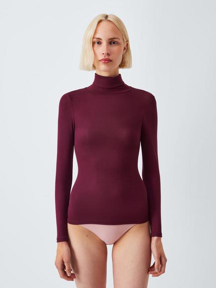 John Lewis Heat Generating Ribbed Roll Neck Thermal Top, Fig