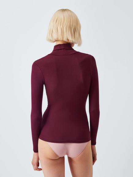 John Lewis Heat Generating Ribbed Roll Neck Thermal Top - view 2, Fig