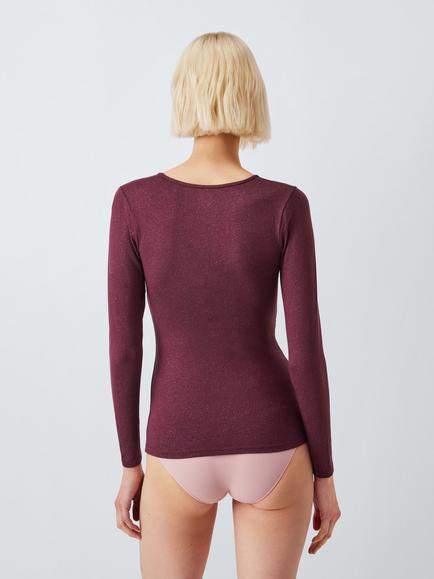 John Lewis Heat Generating Sparkle Long Sleeve Thermal Top - view 2, Fig