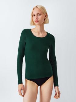 John Lewis Long Sleeve Thermal Top, Dark Green